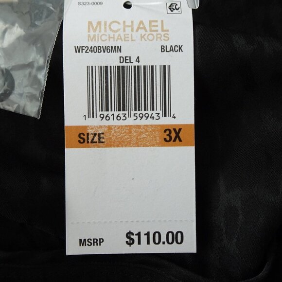 Michael Kors Cheetah Print Top Women's Plus Size 3X Black Long Sleeve Tie Detail - Picture 12 of 14